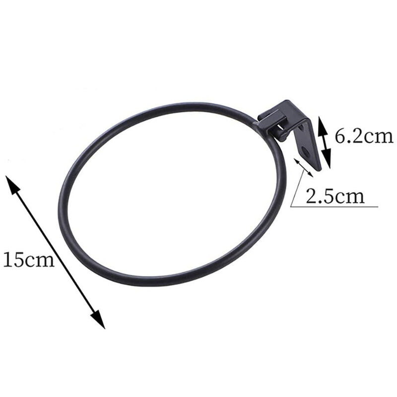 Support de Pot de fleur, 3 pièces, diamètre 15 cm, anneau de support mural en métal pour Pot de fleur avec vis, noir - 3