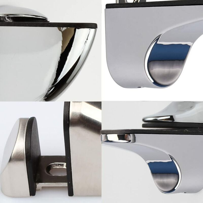 4 Pièces Support de Tablette en Verre Murale Support pour Étagère Réglable Pinces à Verre 3-20mm avec Vis - 3