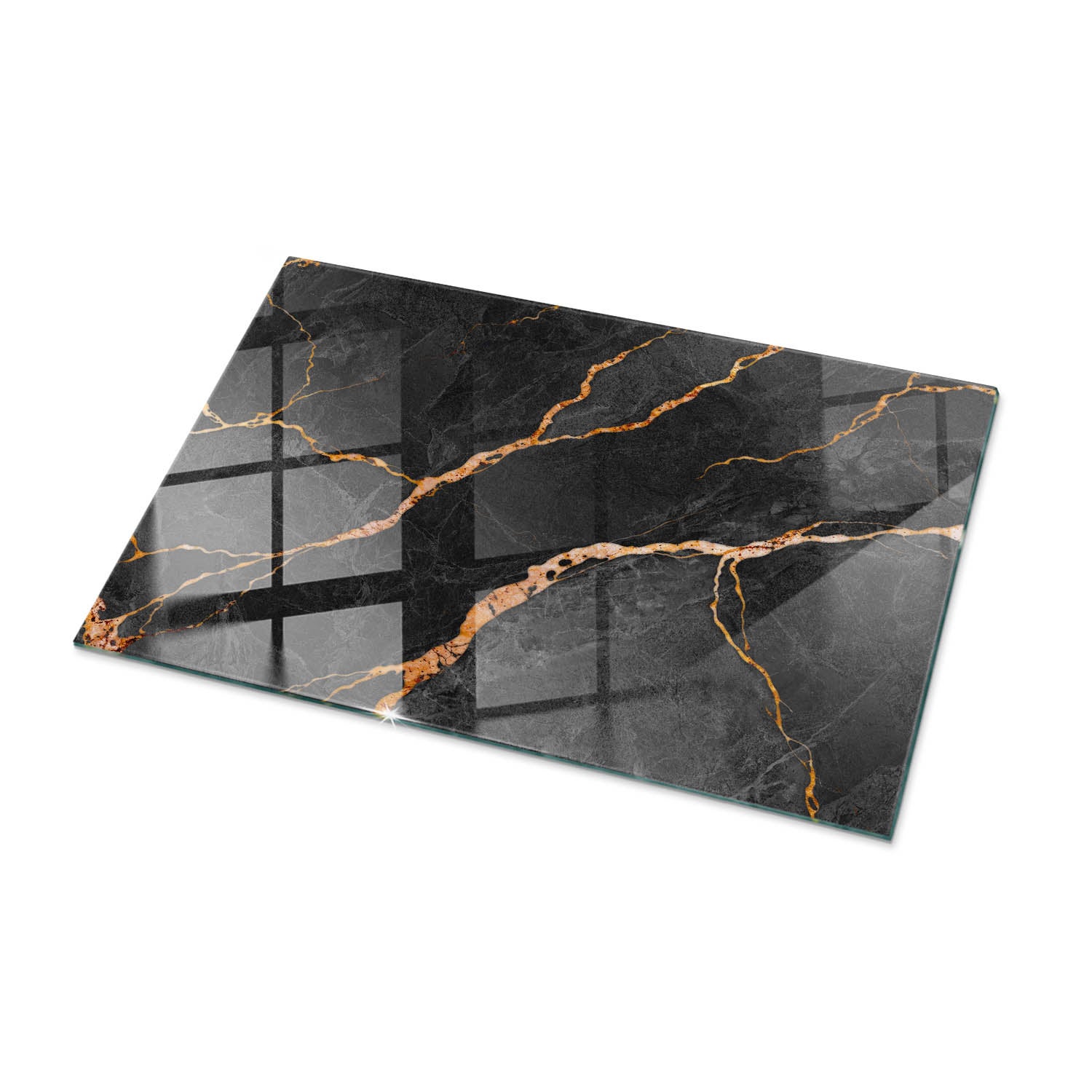 Płyta na blat stołu, dekoracyjne, do salonu, do kuchni | kwadrat | Marmurowy wzór z żyłami | 100x70