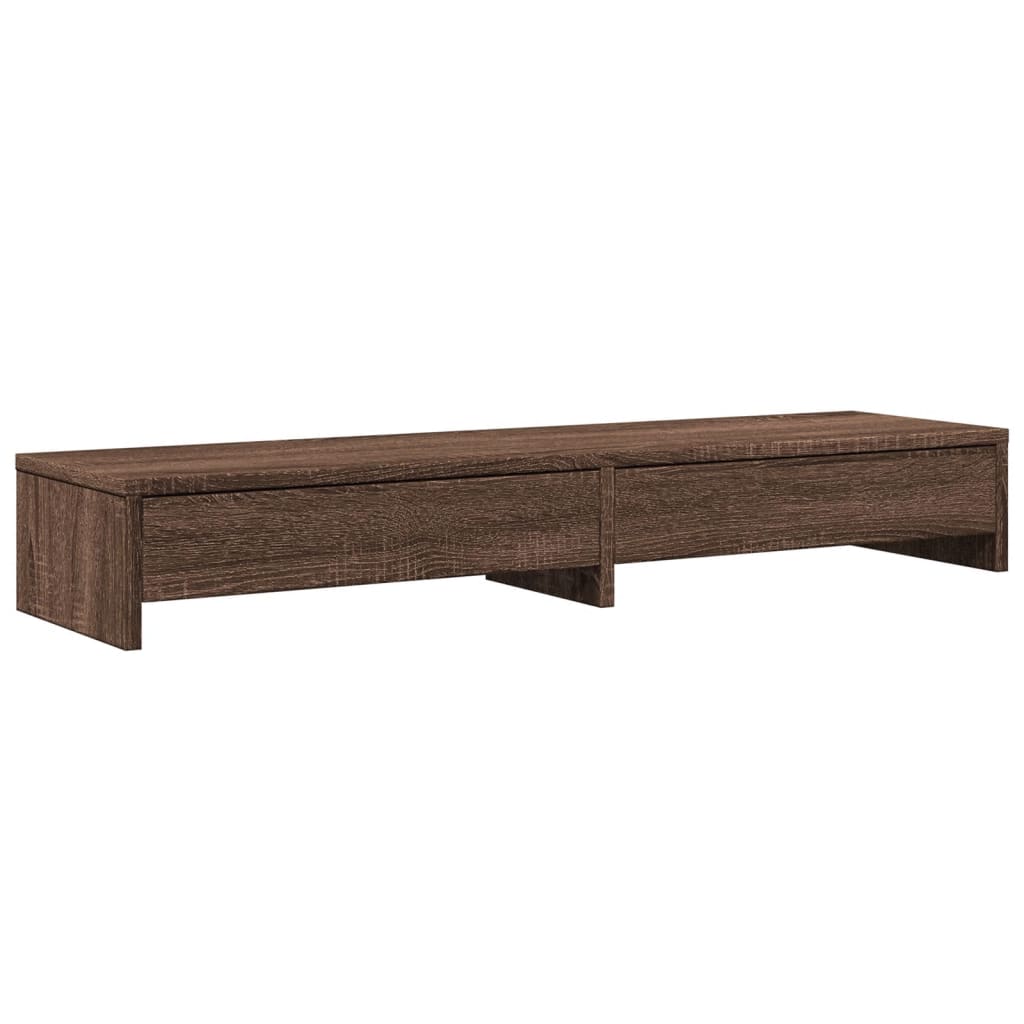 Support Surélevé Pour écran D'ordinateur Avec Tiroirs Verrouillables - En Bois MDF, 2 Niveaux, Idéal Bureau Et Rangement