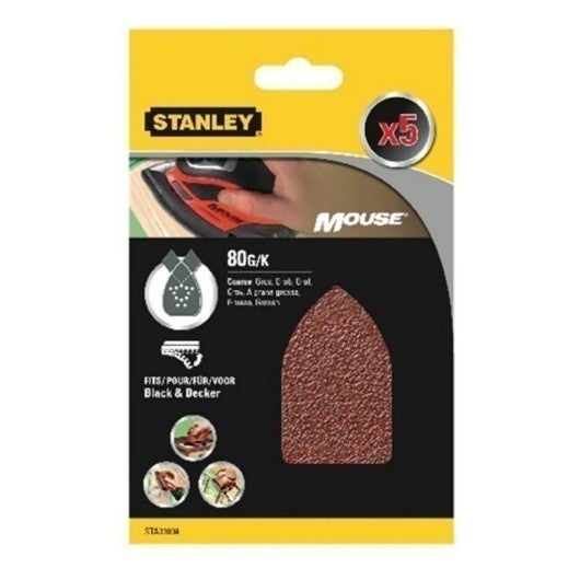 Stanley 5 abrasifs corindons qualité supérieure Mouse grain 80 STA31004-XJ - 3