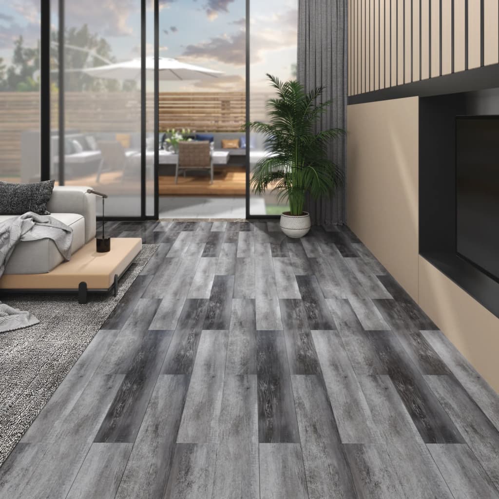 Maison exclusive - lamas para suelo no autoadhesivas pvc gris a rayas 5,26 m² 2 mm