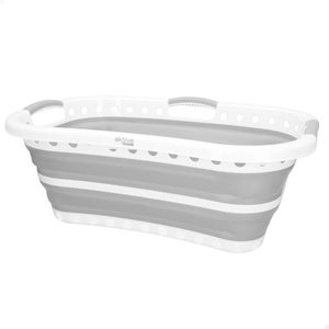 Cesto Pieghevole Per Biancheria 45L Hugger | Grigio E Bianco, Risparmio Spazio - Foto 5