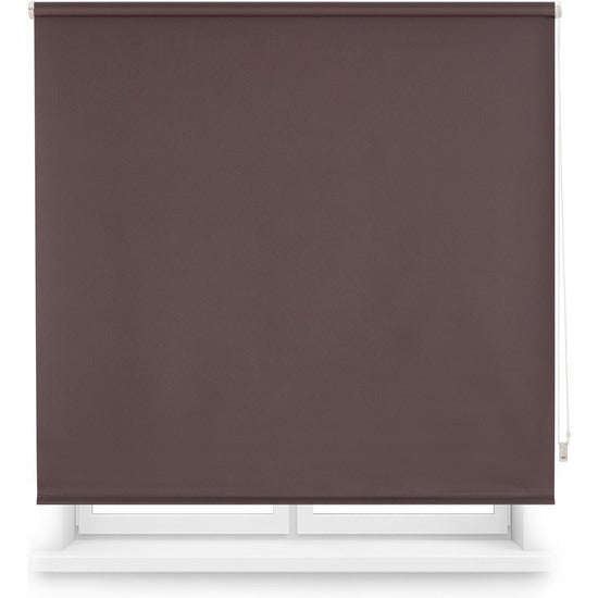 Estor enrollable opaco a medida - estor opaco tamaño 95x230 - estor enrollable color marrón oscuro | blindecor