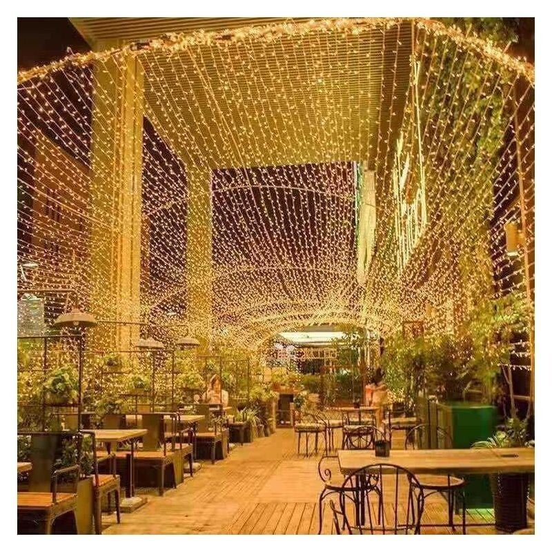 Lampki choinkowe 100 m, 1000 LED, 8 trybów świecenia, wodoodporne, przezroczysty przewód, ciepłe białe światło