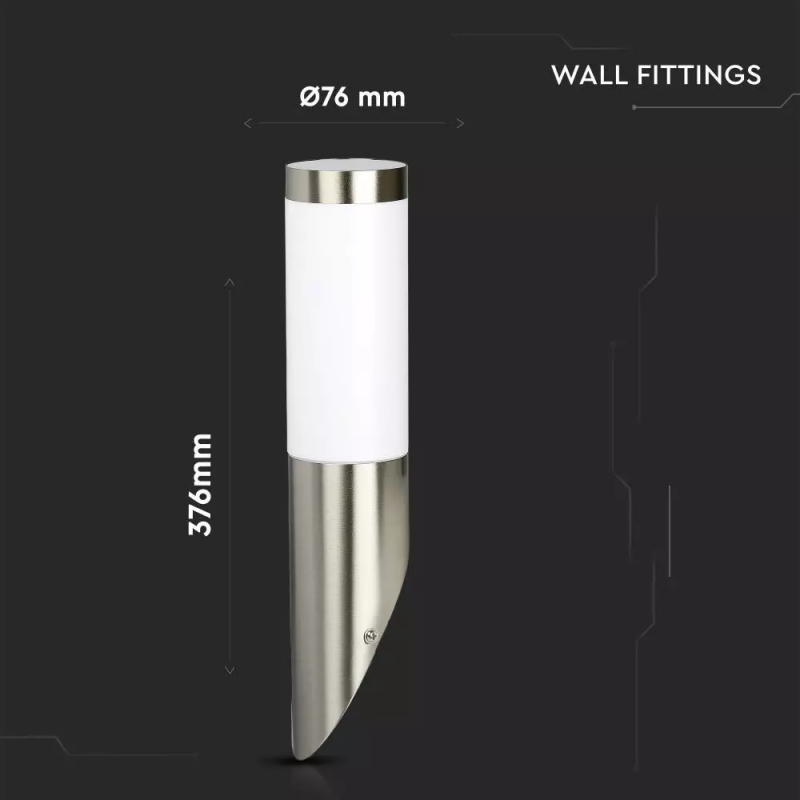 Lampada LED da Giardino con Portalampada E27 (max 60W) in Acciaio Inossidabile Fissaggio Diagonale IP44 - 4