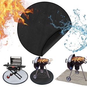 Tapis De Protection Pour Brasero - Rond Noir 3 Couches Résistant Au Feu 1000°C