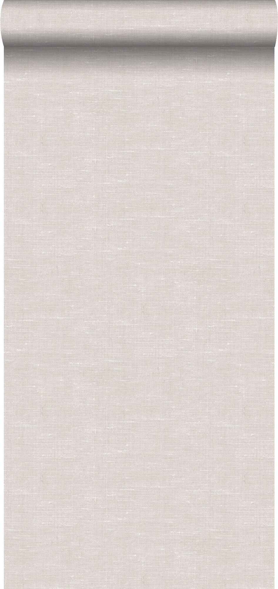 Tapeta gładka tekstura lnu szaro brązowym - 53 cm x 10.05 m - ESTAHOME