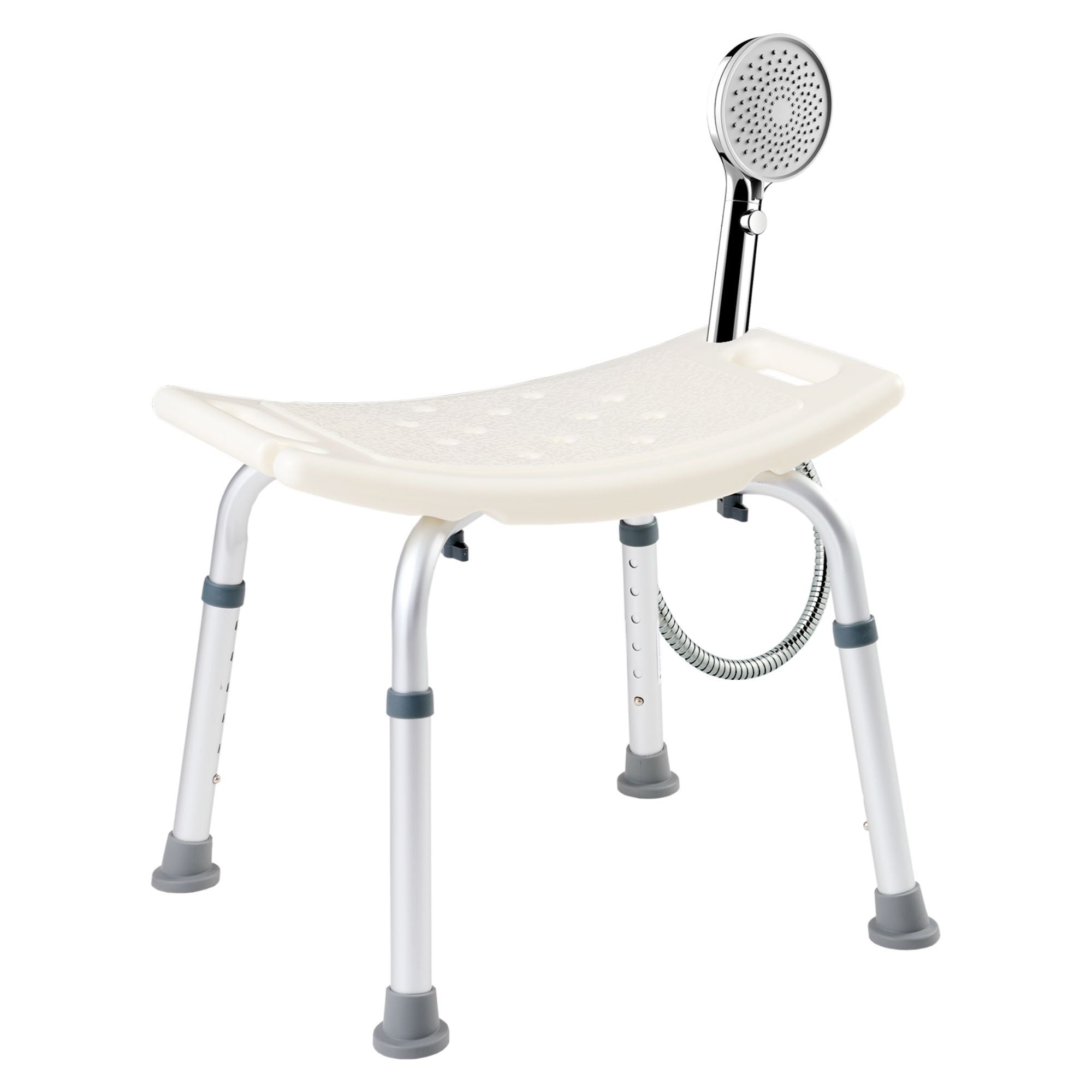 Siège De Douche Réglable AREBOS Avec Poignées - Support 100 Kg - Blanc - Facile à Monter