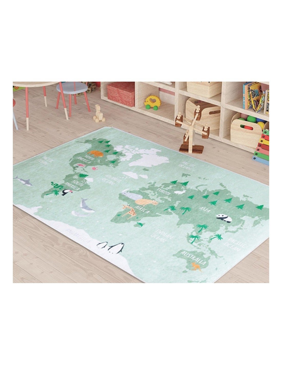Tapete para crianças WORLD 80 x 150 cm - Verde - 3