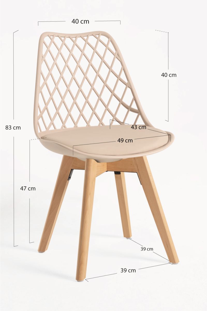 Regalos Miguel - Packs Sillas Comedor - Pack 4 Sillas Mima - Beige Tapioca - 3