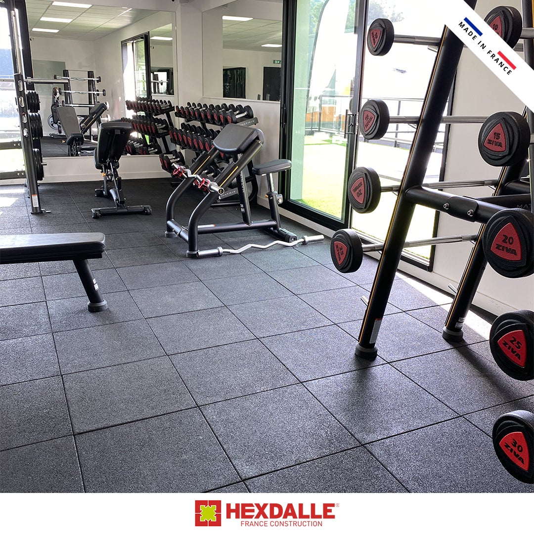 Lot de 20 dalles de sport intérieur HEXDALLE® HAI – 25 mm – Noir – 5 m² - 5