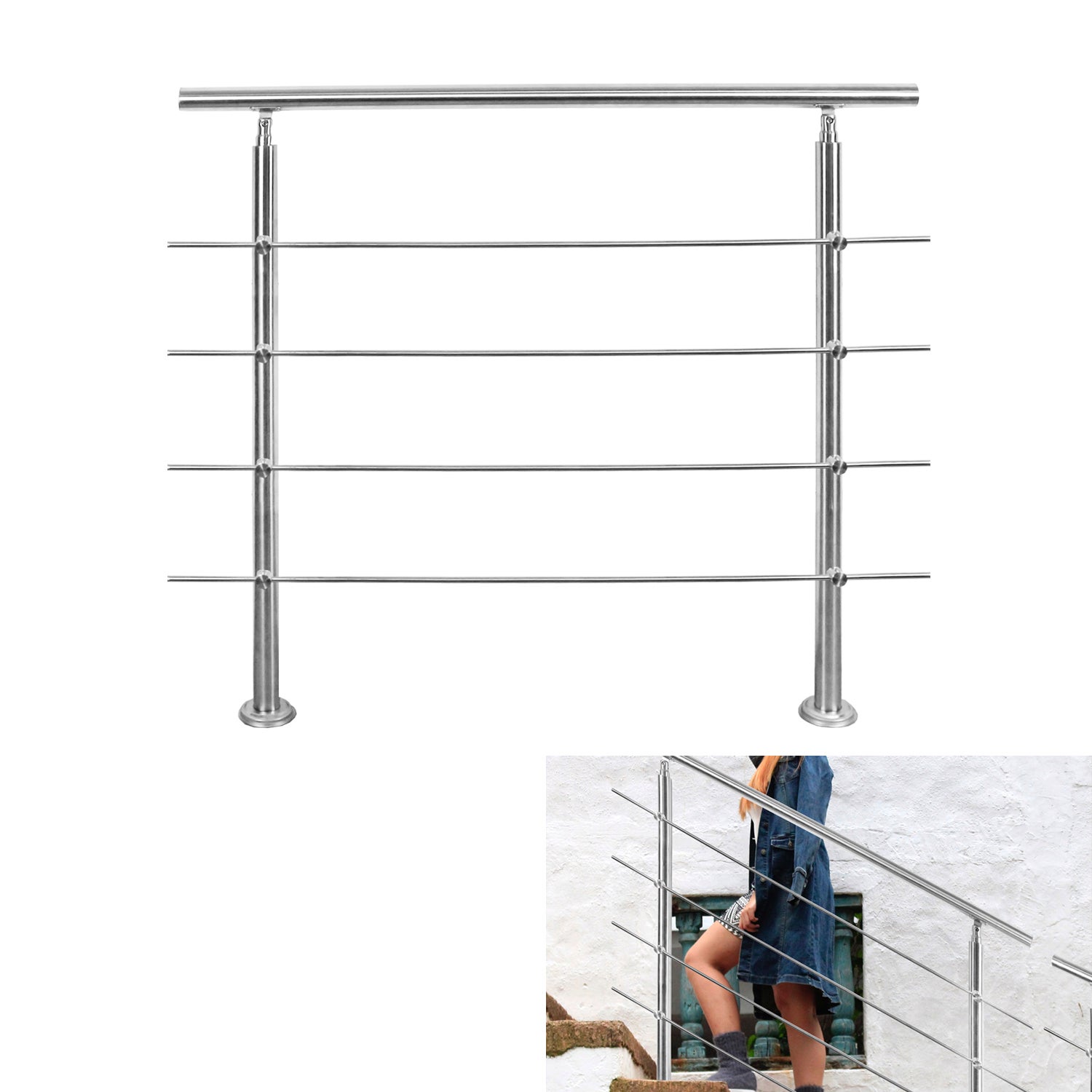 Menz Supporto Ombrellone per Ringhiera Balcone - Porta