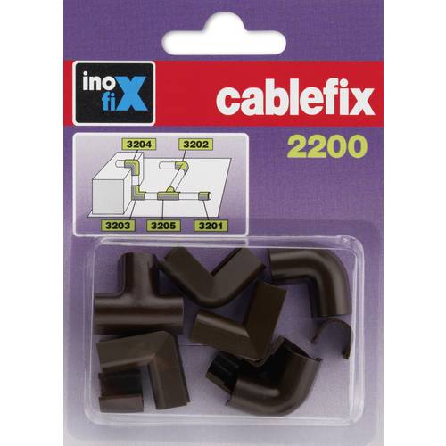 Accessoires Cablefix INOFIX, assortis marron 5,5 x 5 mm, 10 pièces, clipsables pour gaines adhésives, installation rapide - 3
