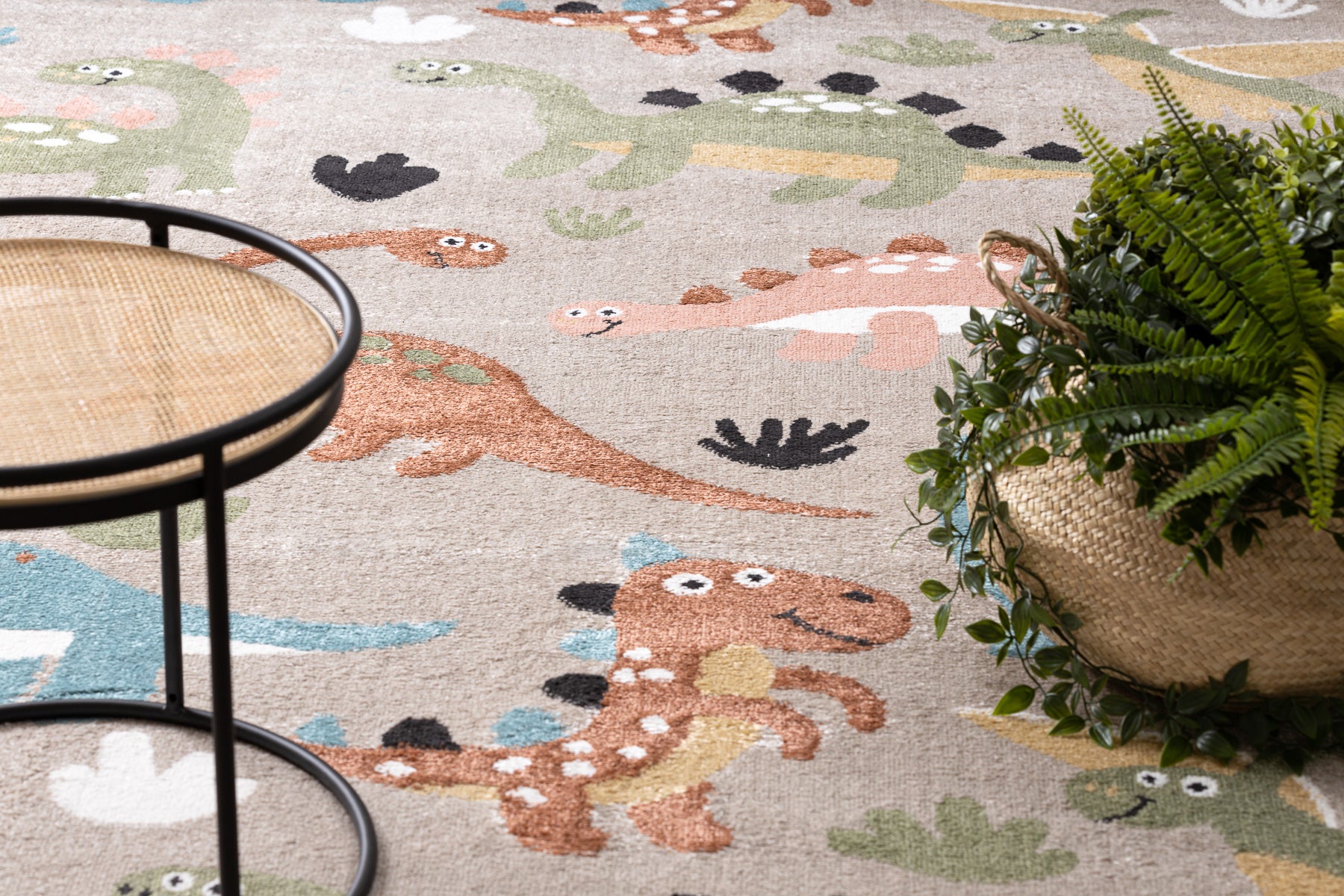 Dywan FUN Dino dla dzieci, dinozaury beż 280x370 cm - 5