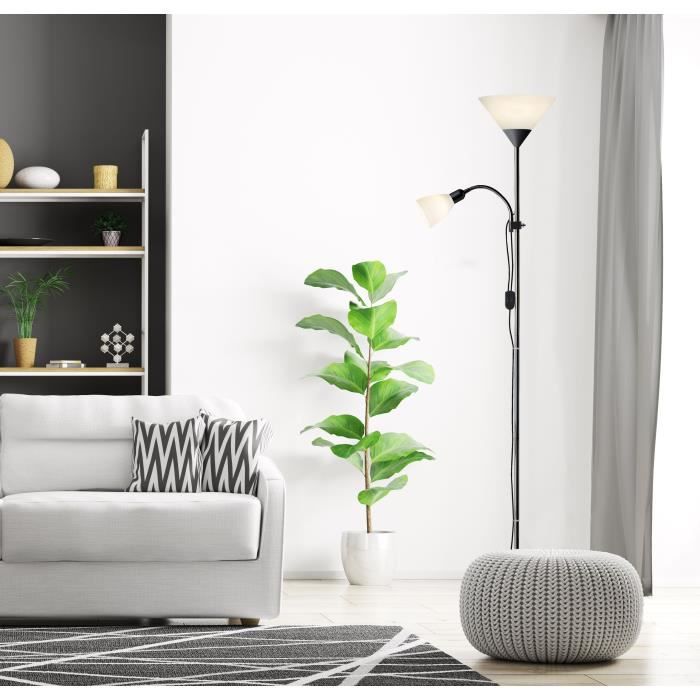 Lampa podłogowa Brilliant SPARI 4 Czarna z czytnikiem regulowanym E27 60W - 4