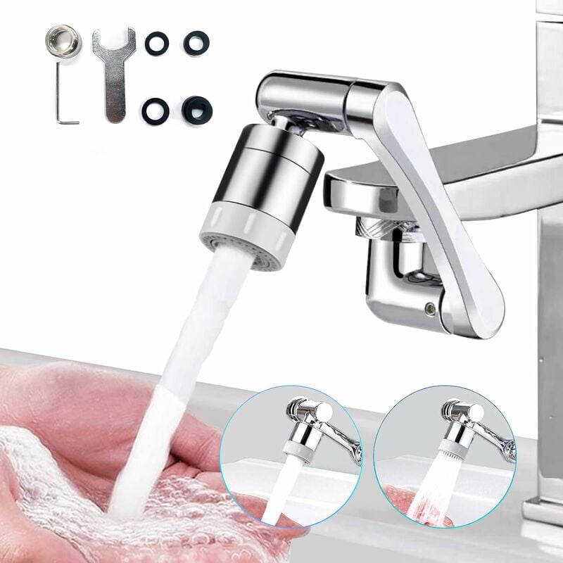 Nakładka perlatora do kranu, perlator obrotowy 1080°, wielofunkcyjny obrotowy przedłużacz kranu z 2 funkcjami natrysku, f