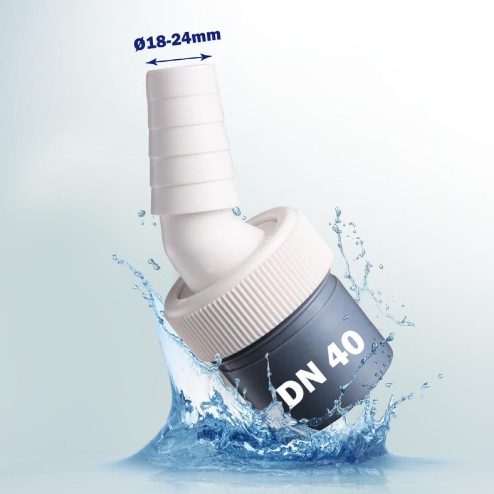 Attacco Dispositivo Lavatrice Raccordo Intermedio 1 1/2" Per Sifone Lavello - Attacco Per Lavastoviglie E Lavatrice, Plastica Bianca Adattatore Scarico Lavastoviglie - Foto 2