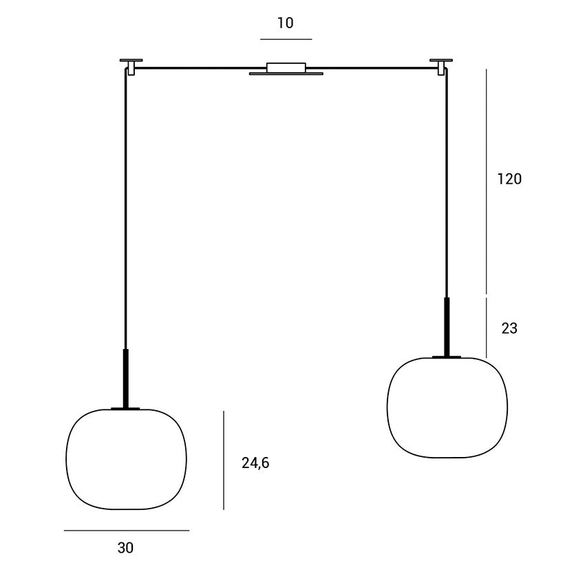 BOMBO suspension, 2 lumières - 3