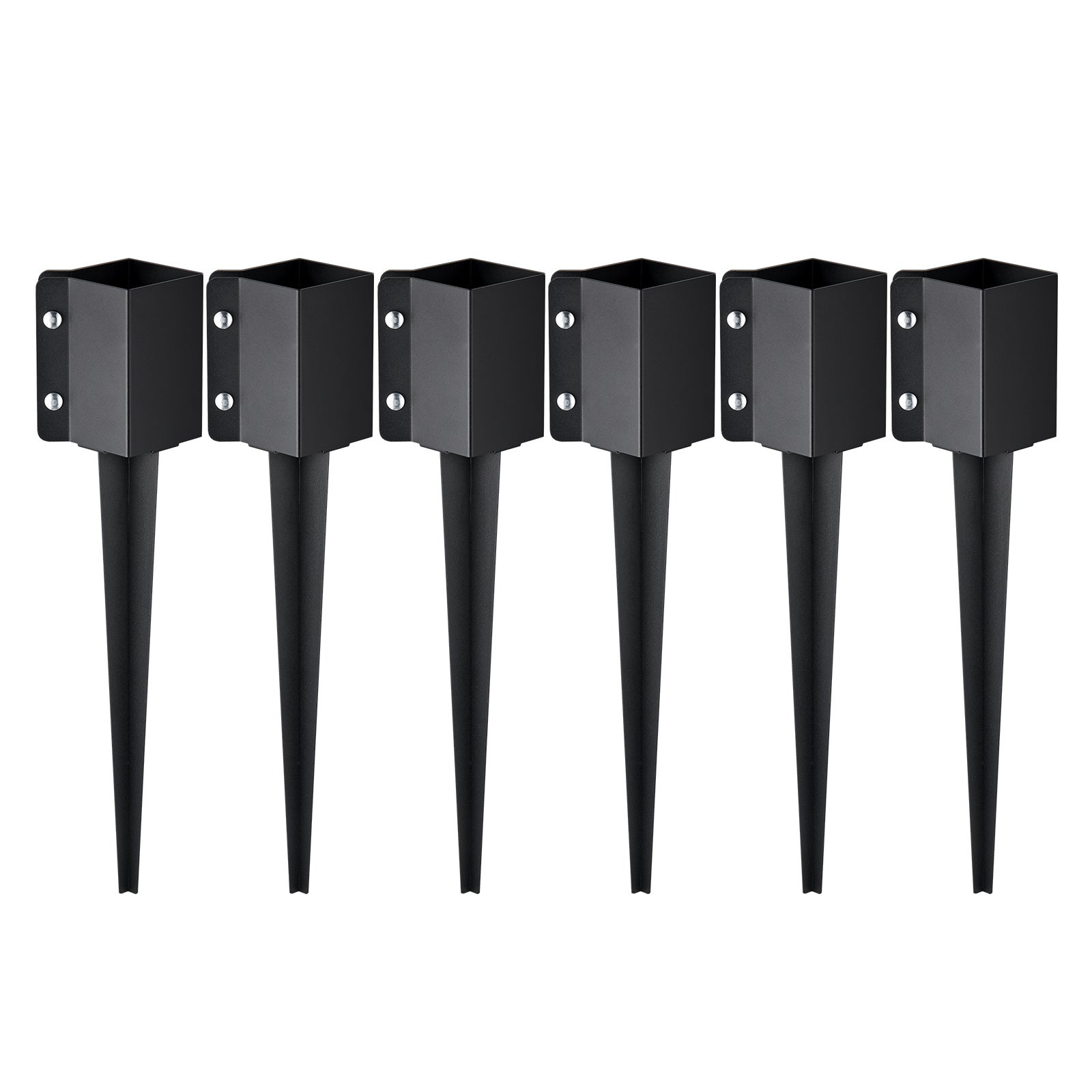 Kolec uziemiający VEVOR do słupków ogrodzeniowych, opakowanie 6 szt., 113 x 113 x 610 mm średnica zewnętrzna (średnica wewnętrzna 8,9 x 8,9 cm), metal