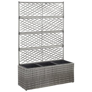 Tidyard Fioriera Con Traliccio Rialzata, In Polipropilene, 43x43x142 Cm, Capacità 30L, Colore Antracite