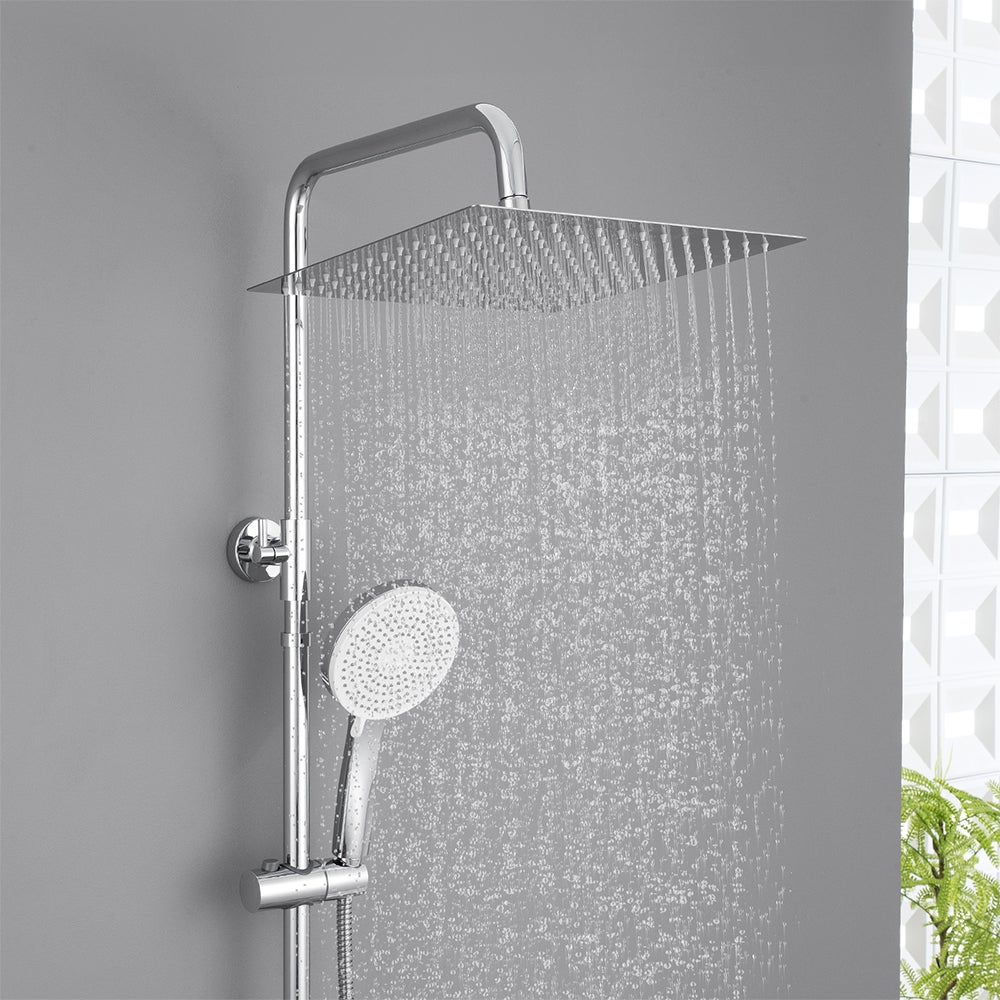 Ducha Termostática Cromo, Columna de Ducha con Mezclador, Set de Ducha 6 Funciones - 9