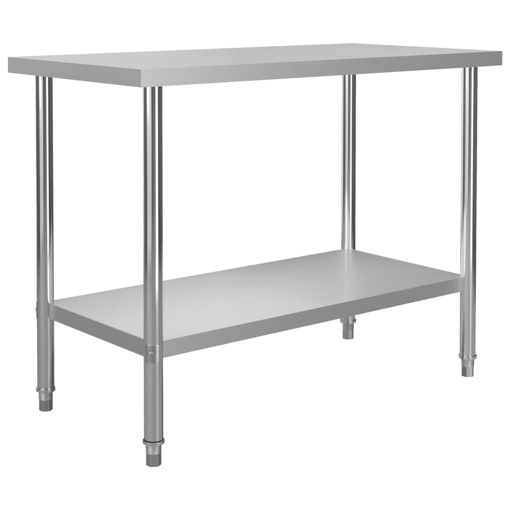 Mesa trabalho cozinha c/ prateleira 120x60x150cm aço inoxidável CFW367124 - 5