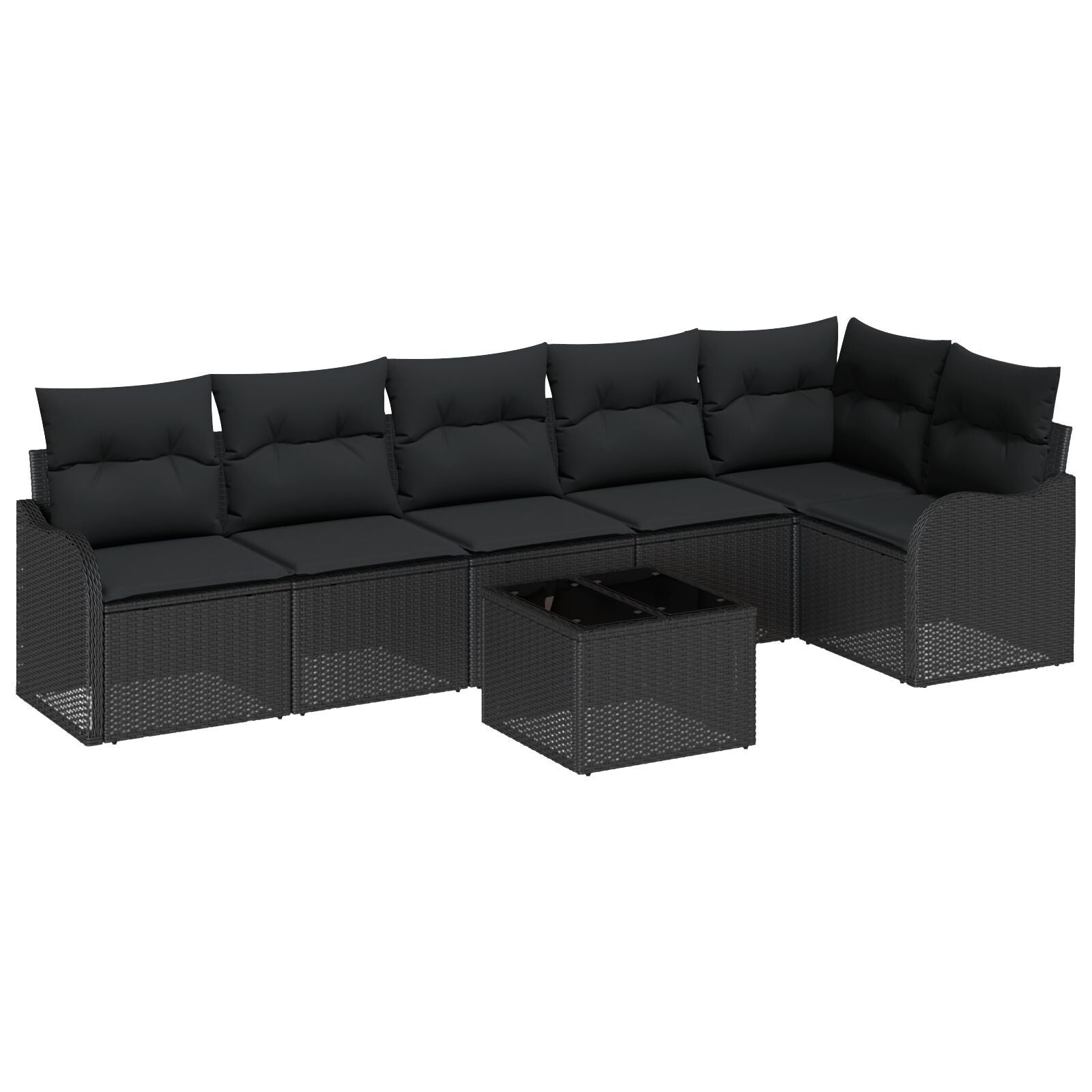 Zestaw Sof na Ogród z poduszką 7 pcs Beżowy Polirattan vidaXL