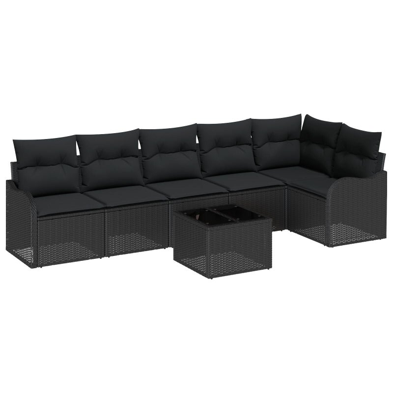 Zestaw Sof na Ogród z poduszką 7 pcs Beżowy Polirattan vidaXL