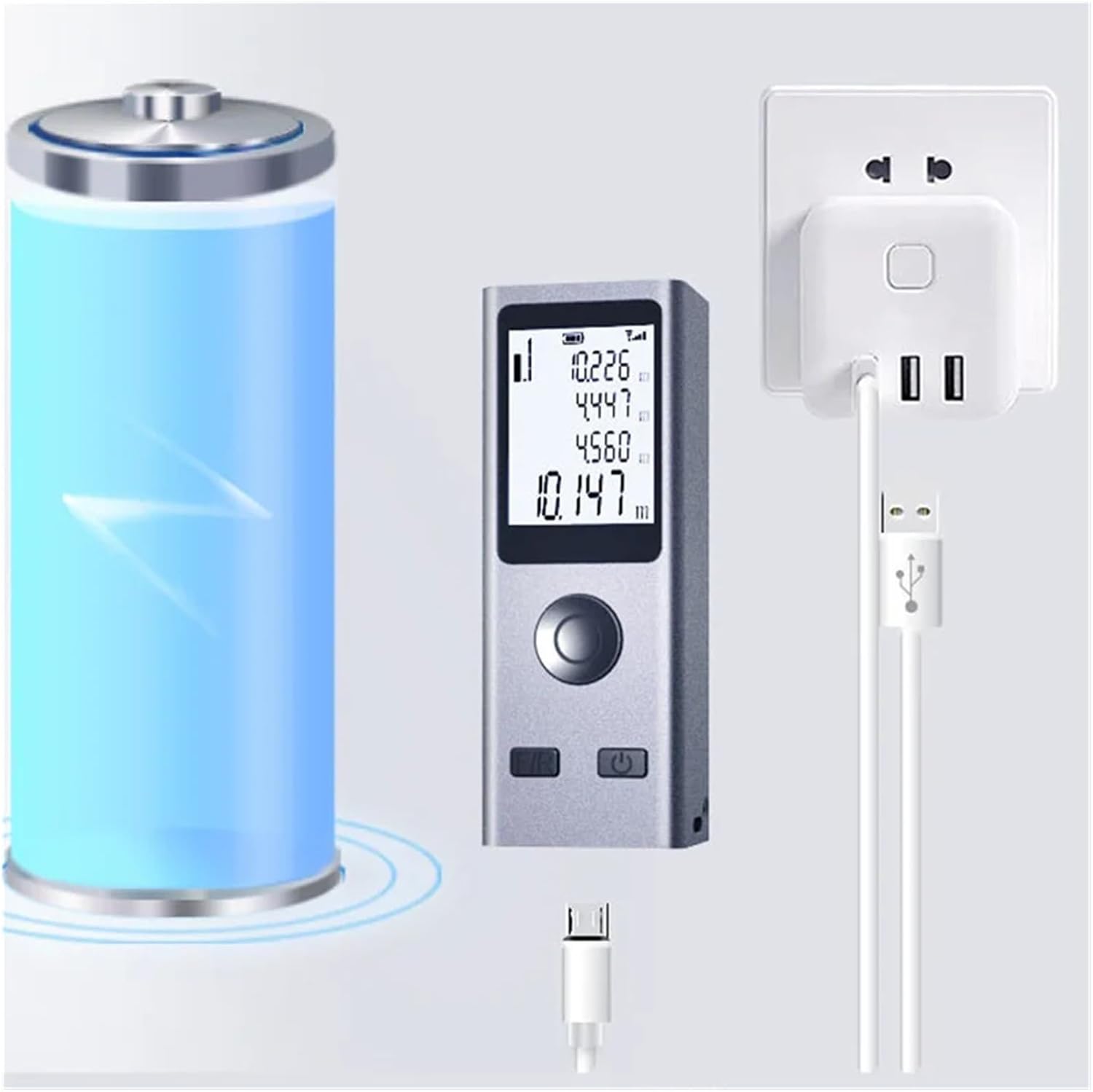 Télémètre laser intelligent, 30 m, mini télémètre laser numérique portable rechargeable par USB - 4