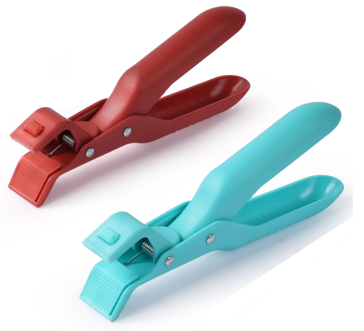 Clip Multiuso Anti-Scottatura Per Ciotole | Multifunzione In Nylon E Silicone | Presa Salda E Antiscivolo | Manico Ergonomico | Accessorio Da Cucina Essenziale (Verde/Rosso)