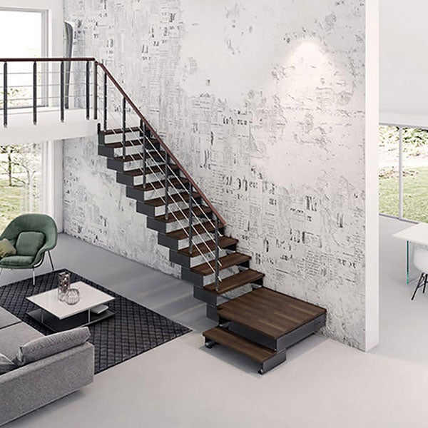 Gala - Escalier quart tournant (L Forme - 1/4 tournant) - Largeur 74 cm - 12 Marches - 3