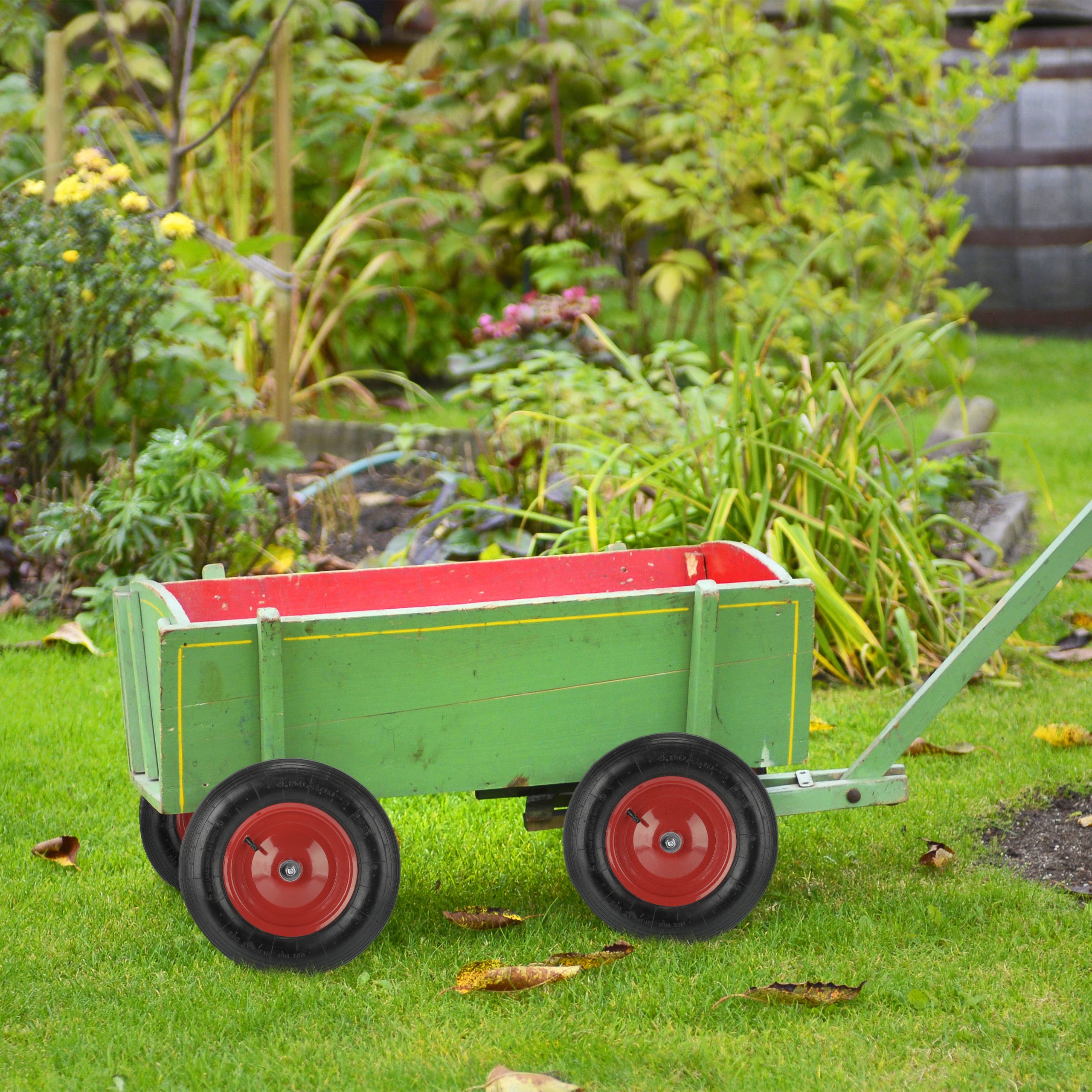 Roue de brouette 4.80 4.00-8, pneu de rechange, de secours, 4PR, avec air, jante en acier, noir/blanche, Relaxdays - 5