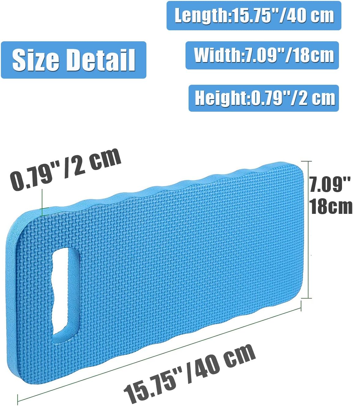 Genouillères de jardin en mousse imperméable, 2 pièces, genouillères imperméables pour le jardinage, le Yoga, la prière et l'exercice, 40x18x2cm - 4