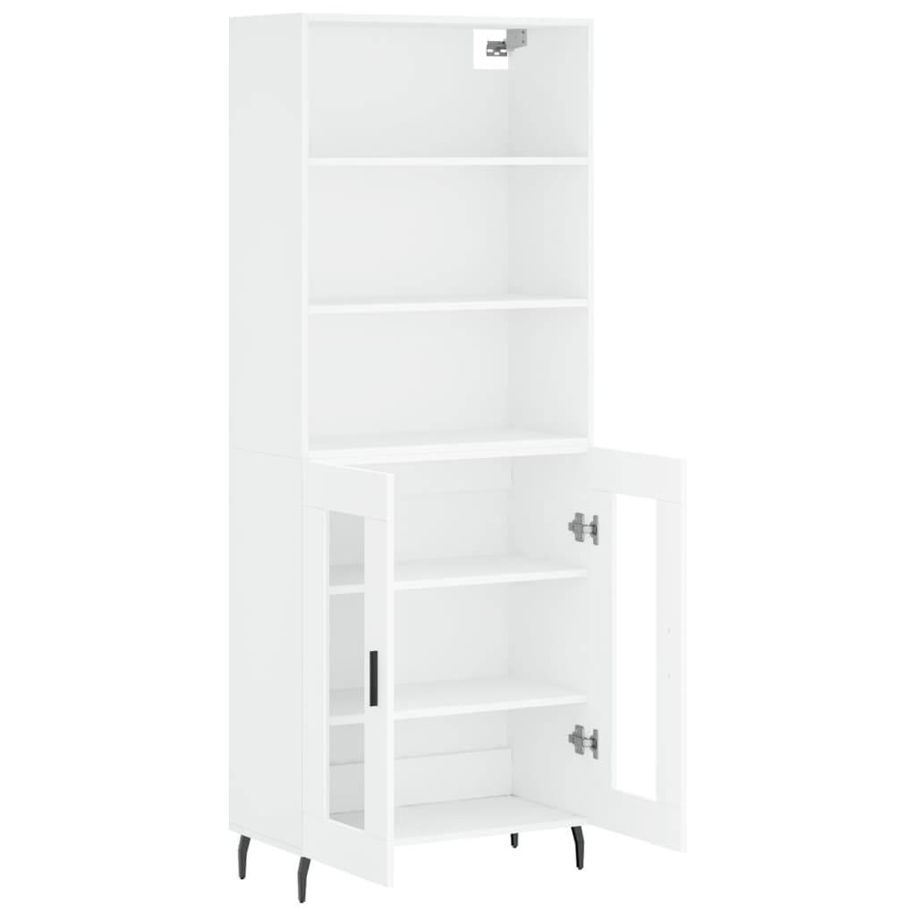 Buffet haut Blanc 69,5x34x180 Bois d'ingénierie - 4
