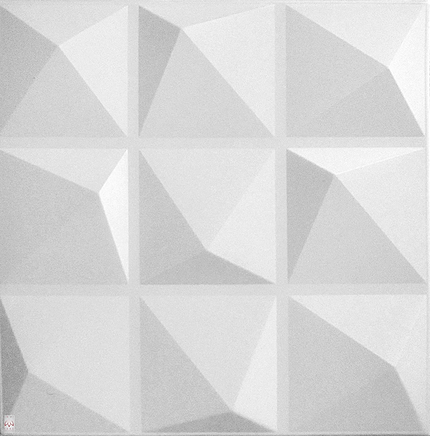 Panneaux muraux 3D décors revêtement mural panneaux de plafond POLYSTYRENE MATERIAL STYROPOR-TYPE 3mm force 8 pièces - 2m² Pyramide Blanc - 6