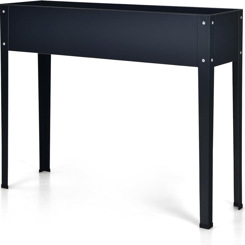 Podniesione Donice Ogrodowe ze Stali Ocynkowanej na Warzywa, Kwadratowy Ogród Warzywny na Nóżkach z 2 Otworami Drenażowymi, Szary (100 x 30 x 80 cm)