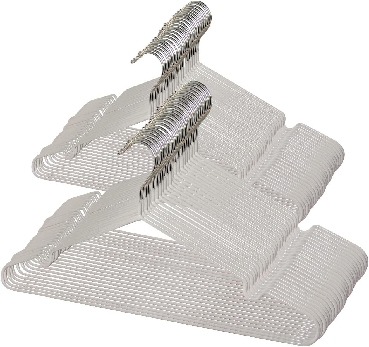 Lot De 30 Cintres En Métal Antidérapants LifeMaster - Gris - Idéal Pour Pantalons, Jeans Et Couvertures