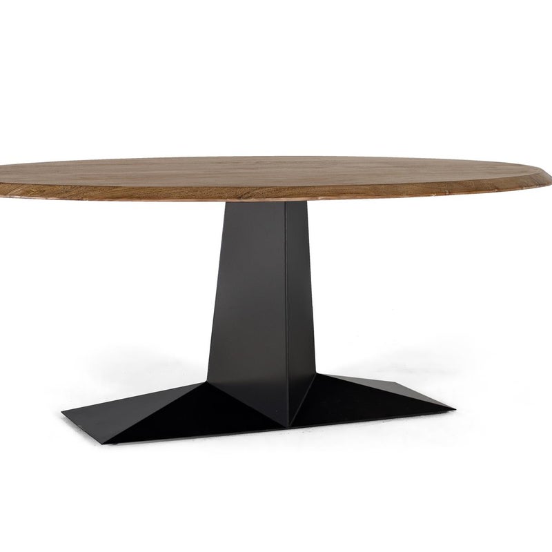 Stół z żłobkiem z drewna akacjowego naturalnego i czarnego 200 cm