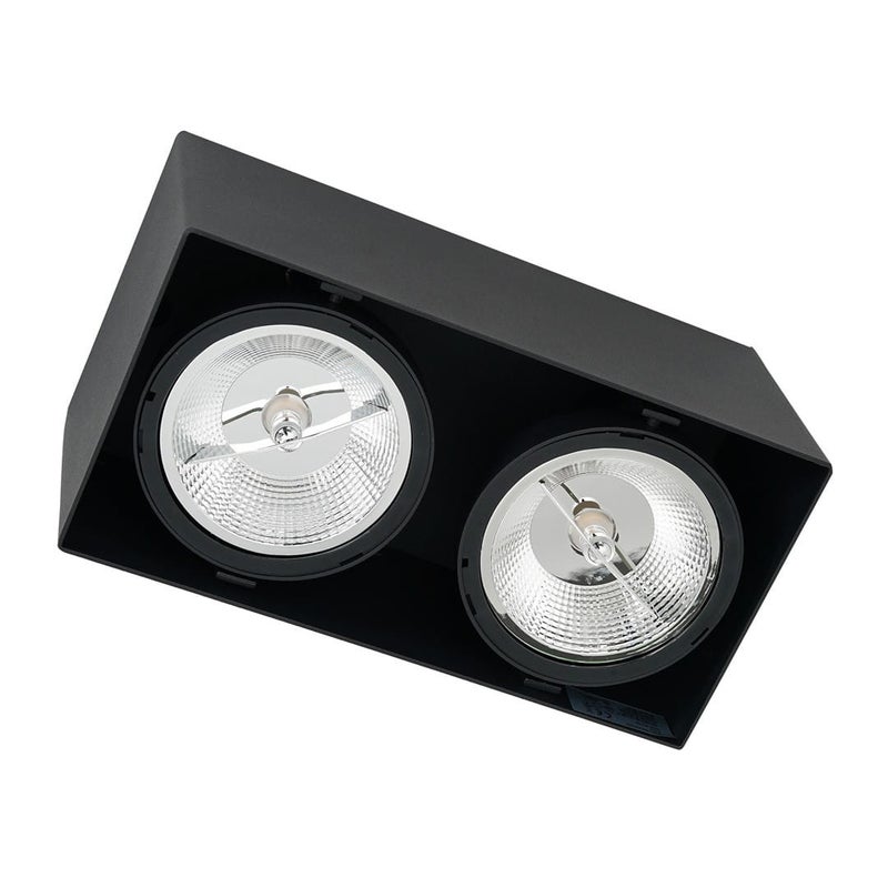 Reflektor sufitowy spot natynkowy Plaza prostokątny czarny 2xGU10x40W wym: 28 x 14,5 cm metal Milagro