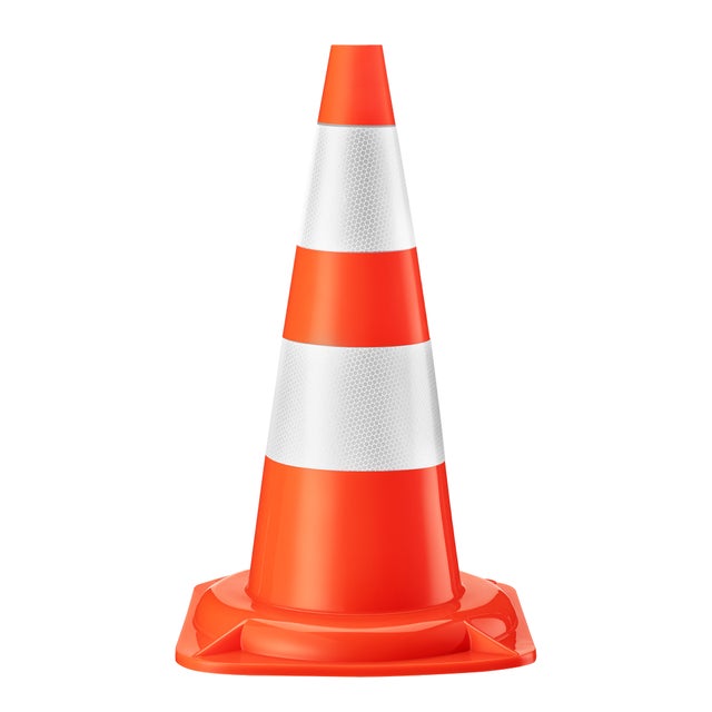 Wiltec Cône de signalisation 50 cm – 500 x 290 x 290 mm – en PVC robuste et durable – avec réflecteurs – Circulation, Chantiers, Travaux