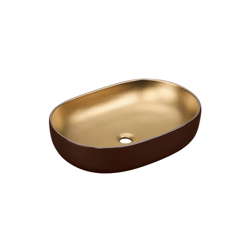 Umywalka nablatowa Uptrend CELIA owalna burgundowo-złoty mat 1 szt.