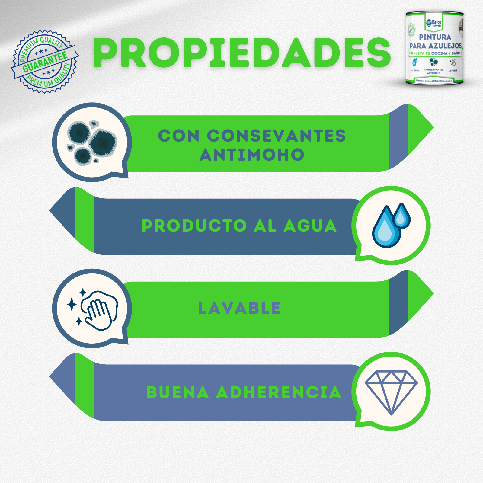 BRICOSALVAJE Pintura para Azulejos | Blanco Alpino 750ml | Acabado Mate | Estilo Fresco y Elegante - 4