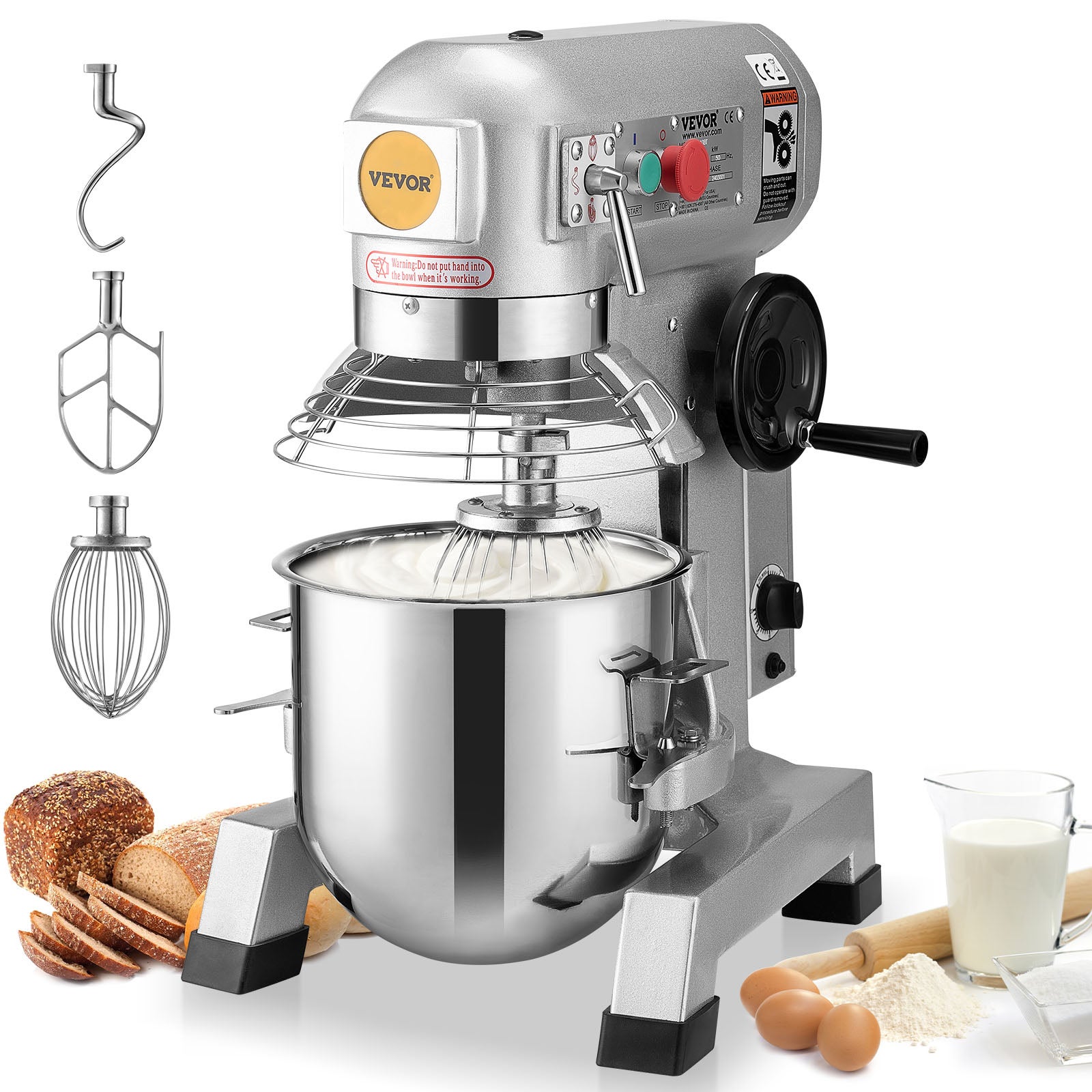 Robot kuchenny mikser stojący 1100W maszyna do ugniatania 18,7L mikser do ciasta mikser VEVOR