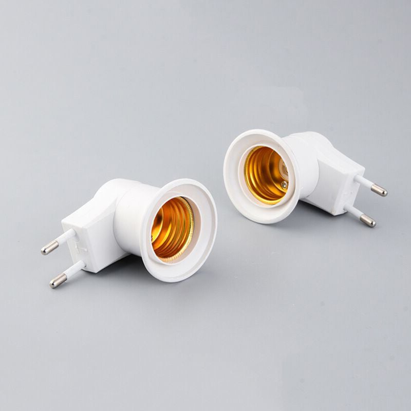 Lot de 2 adaptateurs prise UE vers E27 pour ampoules LED, avec interrupteur marche/arrêt portable. - 4