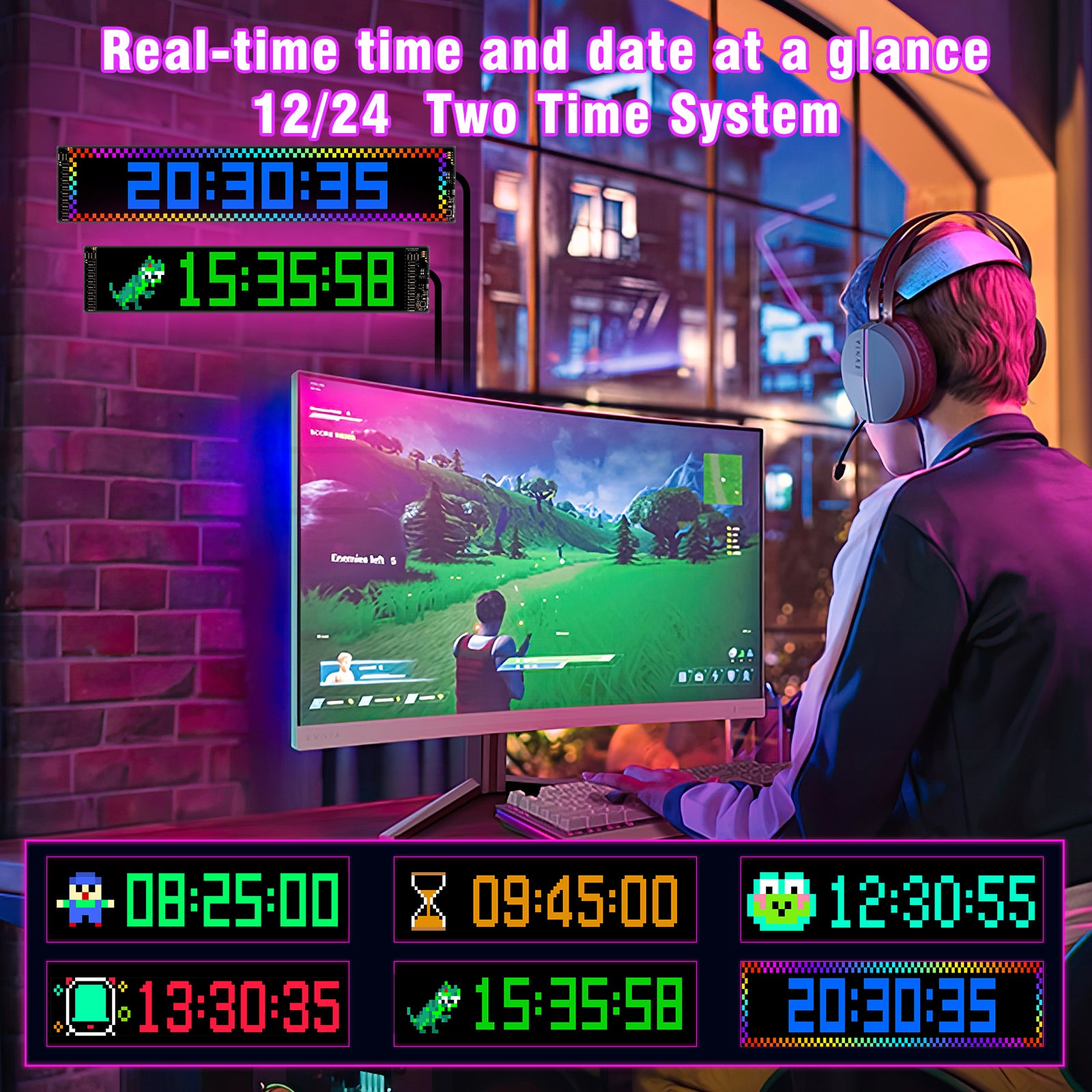 LOVHAUS Écran LED Souple Adhésif 16x96 Pixels—1280 LED RGB,contrôle APP & télécommande,10x35cm Panneau lumineux flexible pour vitrines et restaurants - 9