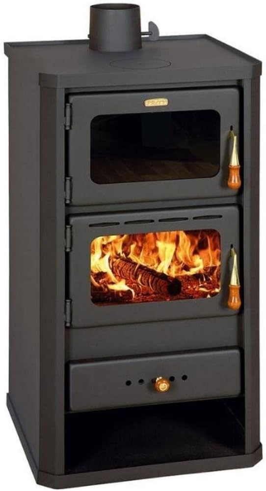 Estufa de leña con horno. Potencia calorífica de 12 kW. Modelo Prity FM