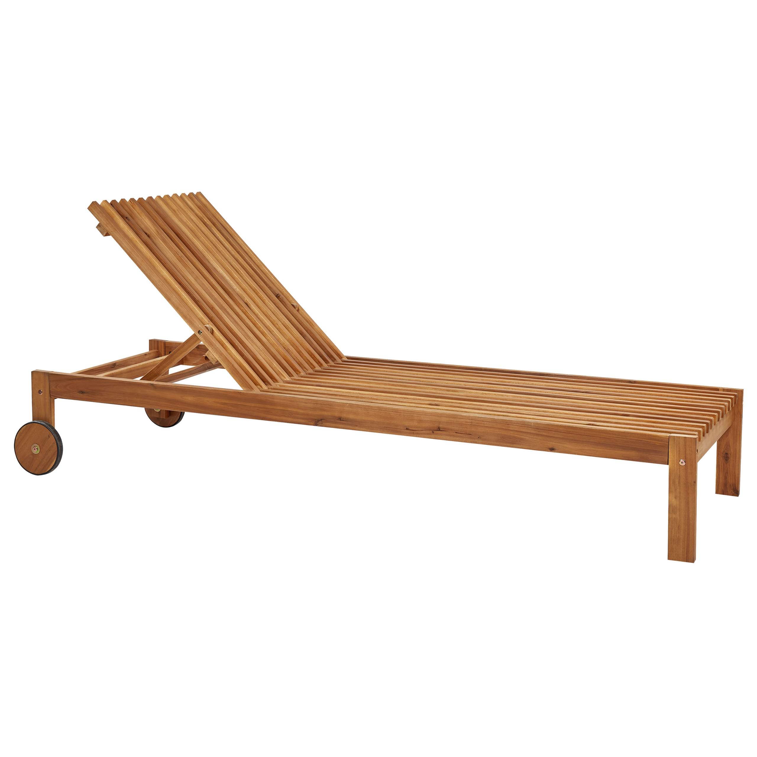 Șezlong BELLANO Reclinabil Lemn de acacia Maro