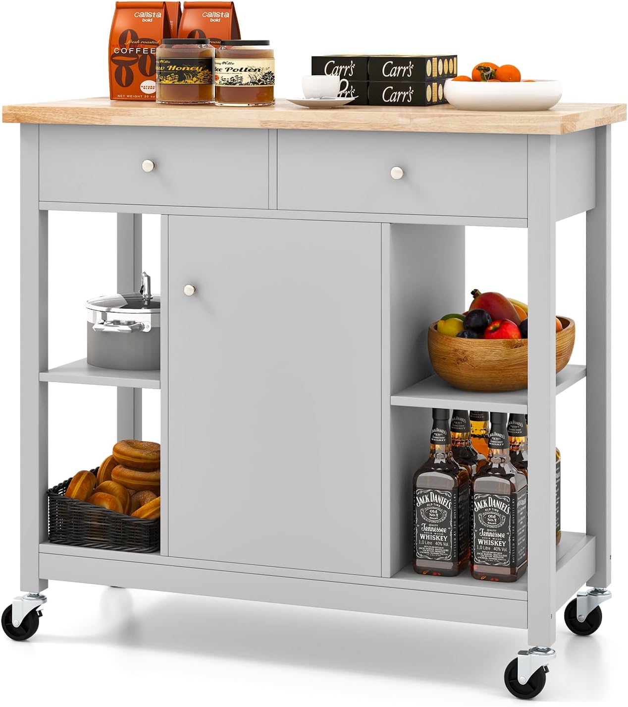 Carro De Barbacoa Denmay Con 2 Mesas Laterales Plegables – Ideal Para Hornos Onni, Ninja Woodfire Y Weber Q Series