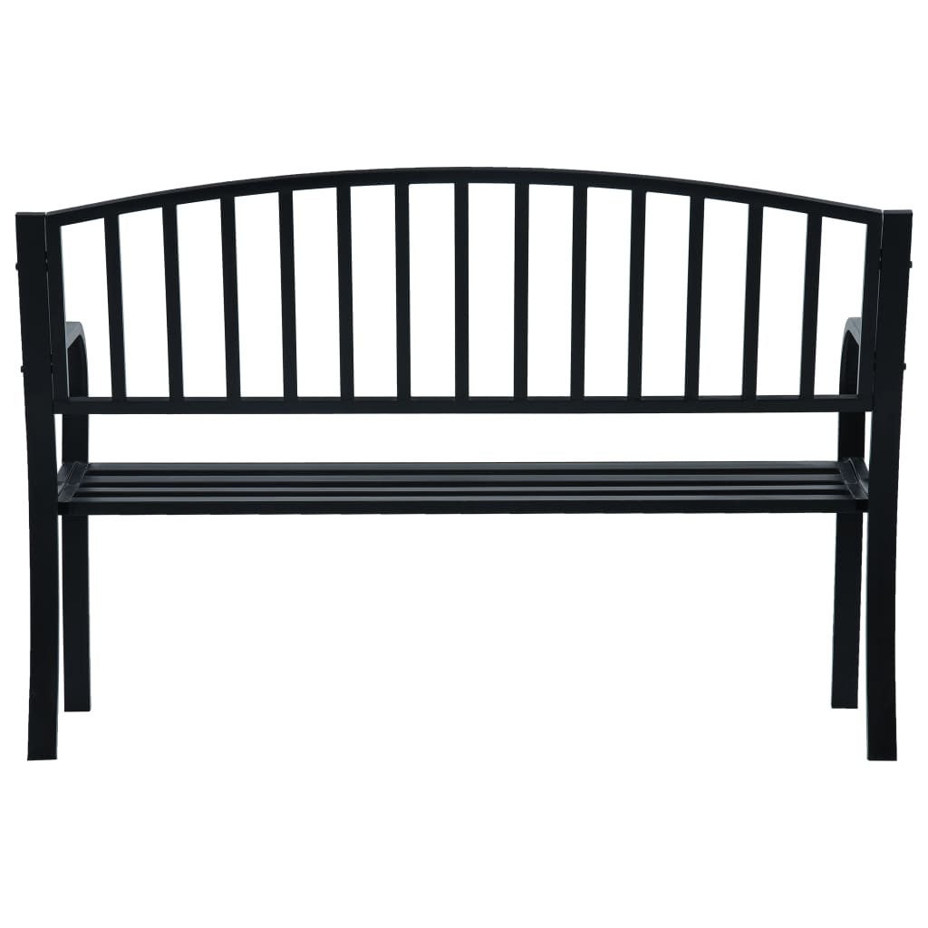 Banc de jardin 125cm Noir Acier - 4
